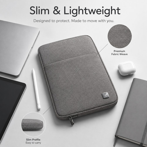 Grey tablet sleeve case - grey,